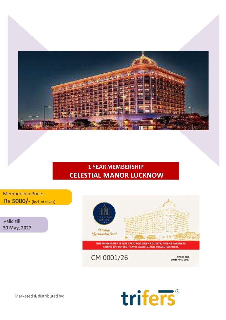 CELESTIAL MANOR LUCKNOW membership offer cover