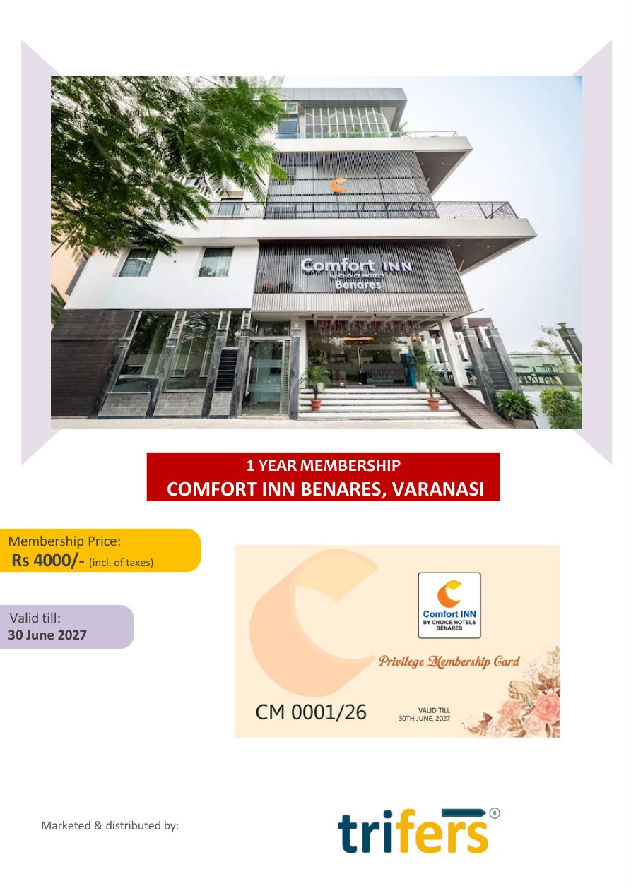 COMFORT INN BENARES, VARANASI membership offer cover