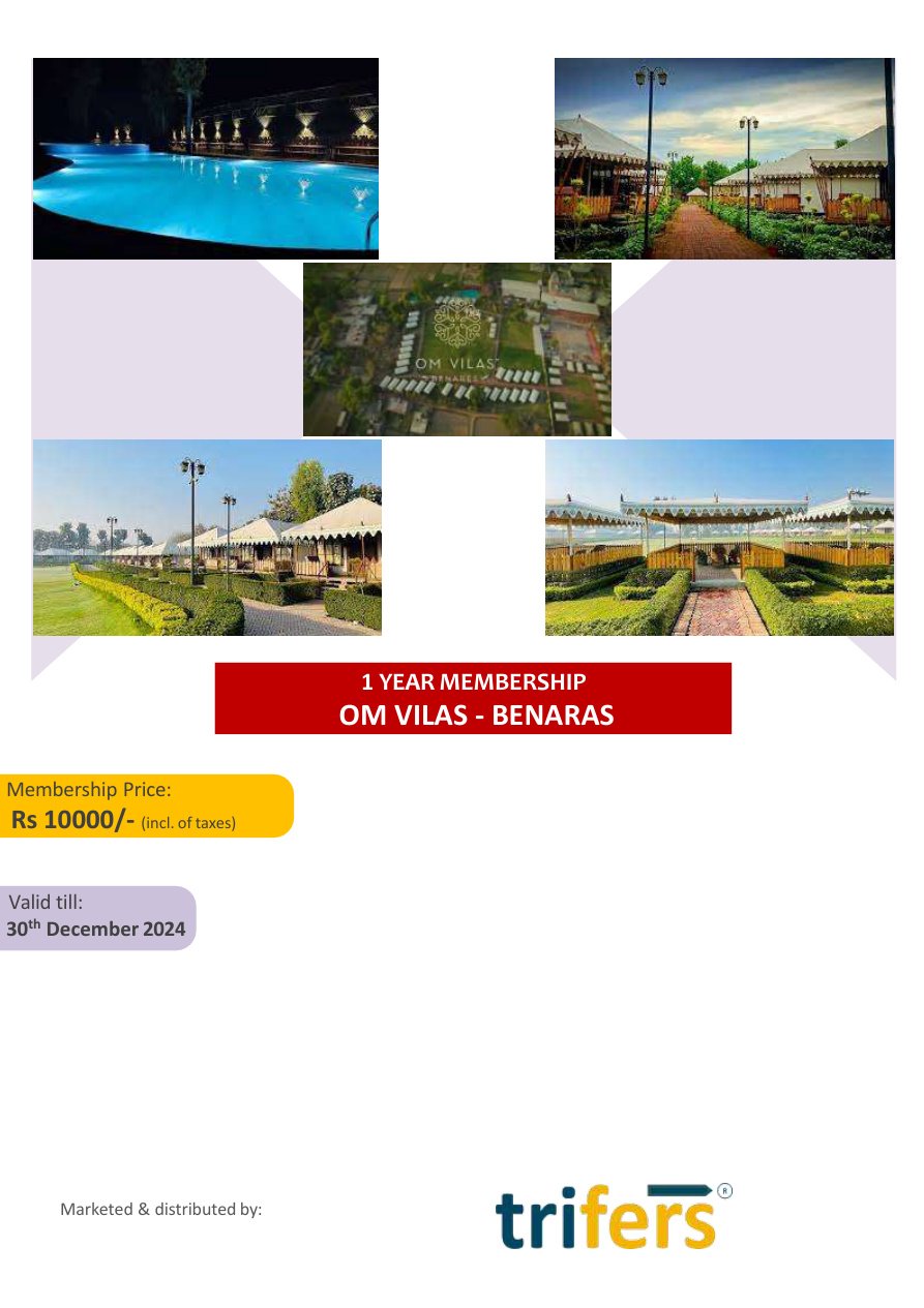 OM VILAS - BENARAS membership offer cover